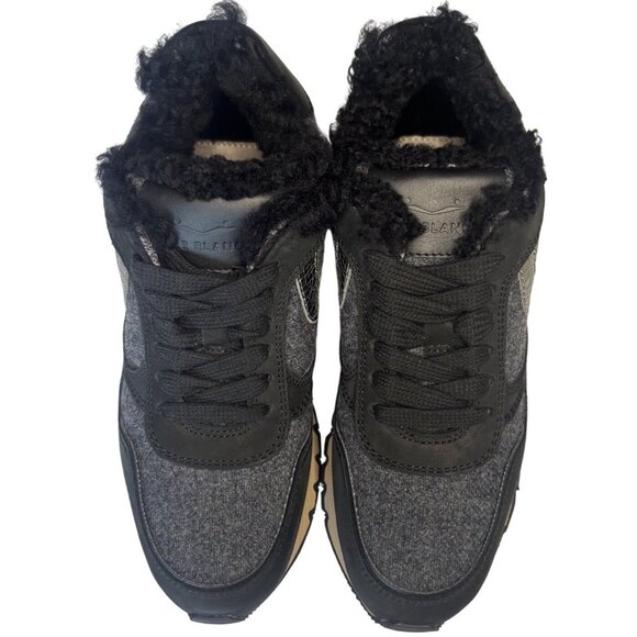 Voile Blanche Julia Fur Sneakers Black Grey Metallic Calfskin Felt Fur EU 35 (5) - Picture 13 of 16